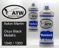 Preview: Aston-Martin, Onyx Black Metallic, 1345 / 1353: 400ml Sprühdose + 400ml Klarlack - Set, von ATW Autoteile West.